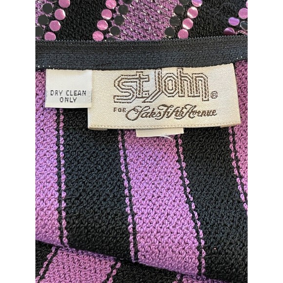 Vtg ‘83 Rare St John For Saks Fifth Avenue Purple Sequin Sweater Women’s 12 - Picture 9 of 16